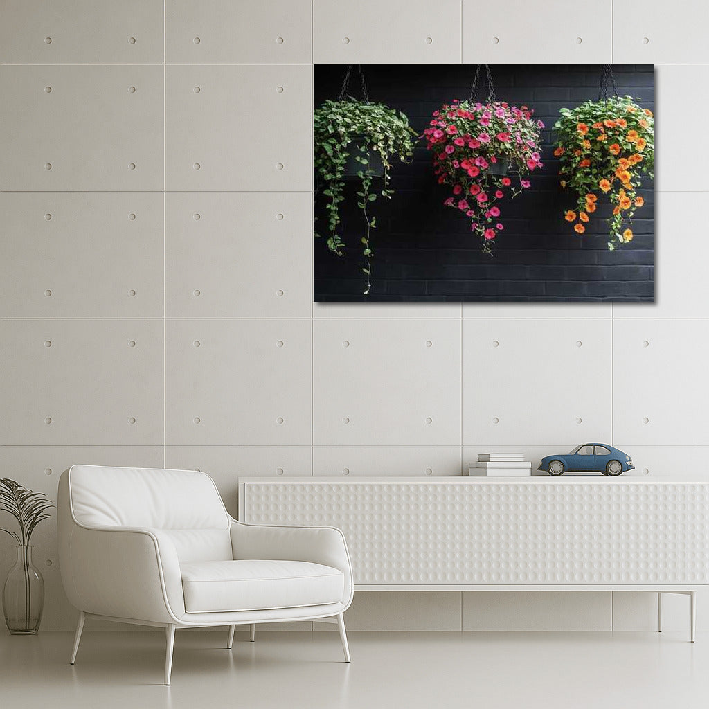 Petunias in Bright Planters: Floral Mood for Your Walls