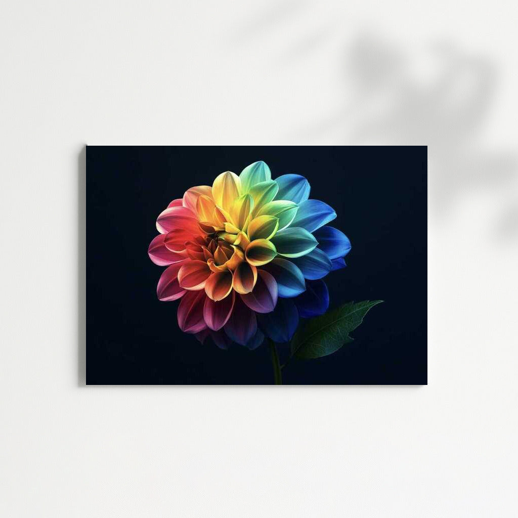 Dahlia in the Dance of Flowers: Bright Poster with a Lonely Flower