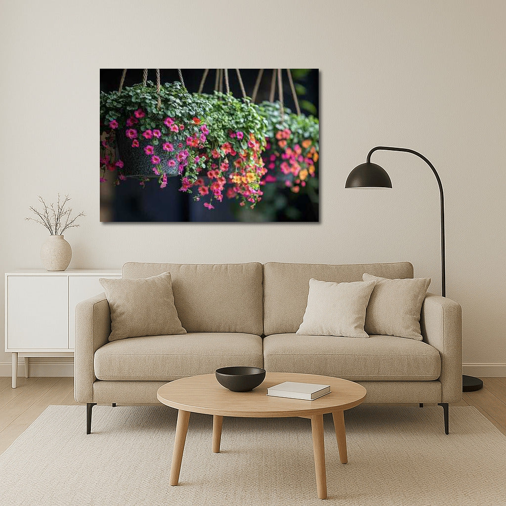 Calibrachoa Flower Cascade in Planter: Bright Wall Decoration for Coziness