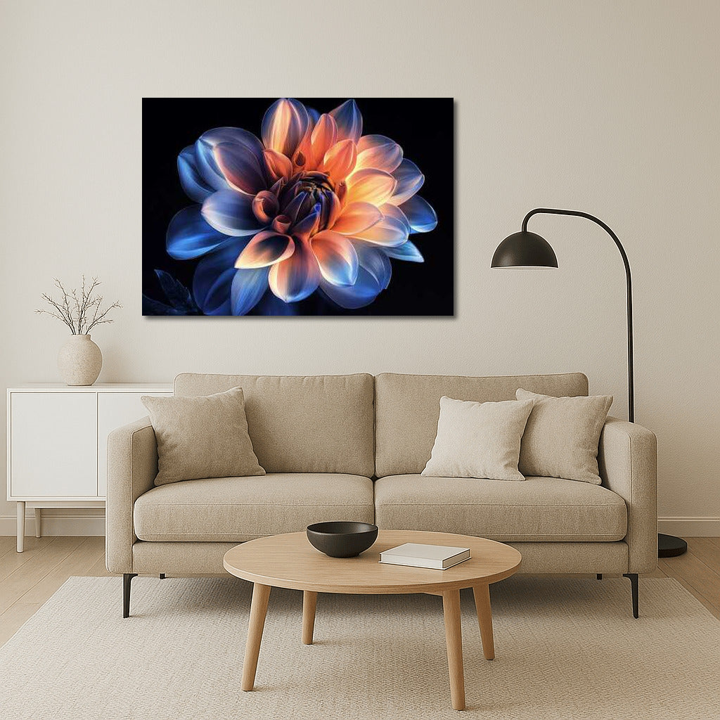 Lonely Dahlia: Bright Flower on Dark Background