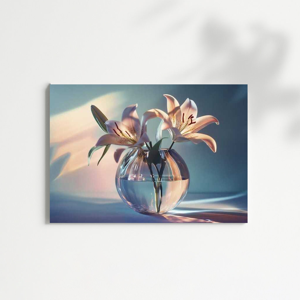 Delicate Casablanca Lilies in a Glass Vase: Floral Charm for the Interior