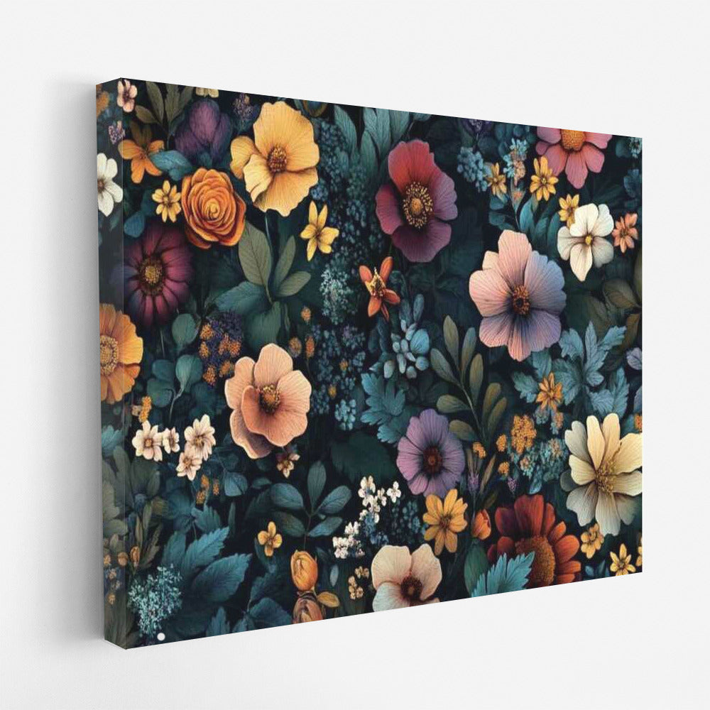 Floral Pattern: Blooming Roses and Anemones