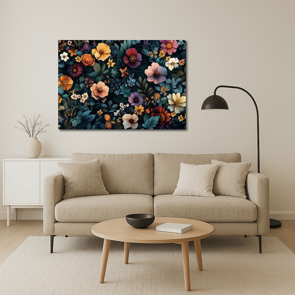 Floral Pattern: Blooming Roses and Anemones