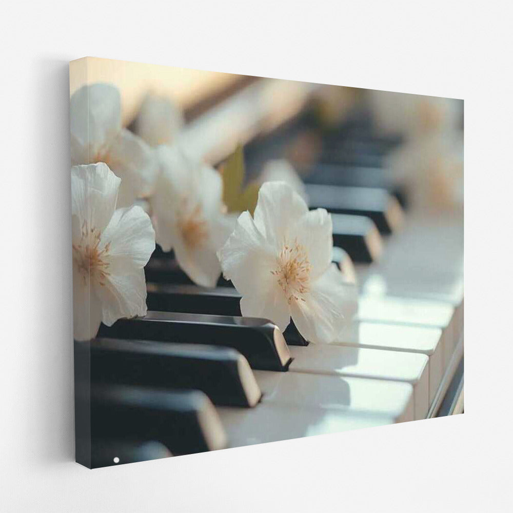 Jasmine Symphony: Delicate Flowers on the Piano Keys