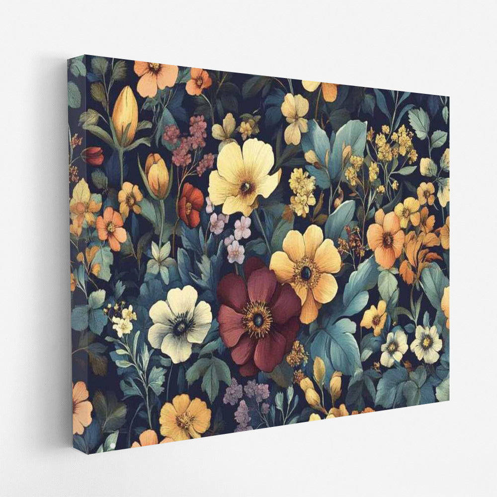 Floral Pattern: Vibrant Anemones and Forget-me-nots for Everlasting Blooms