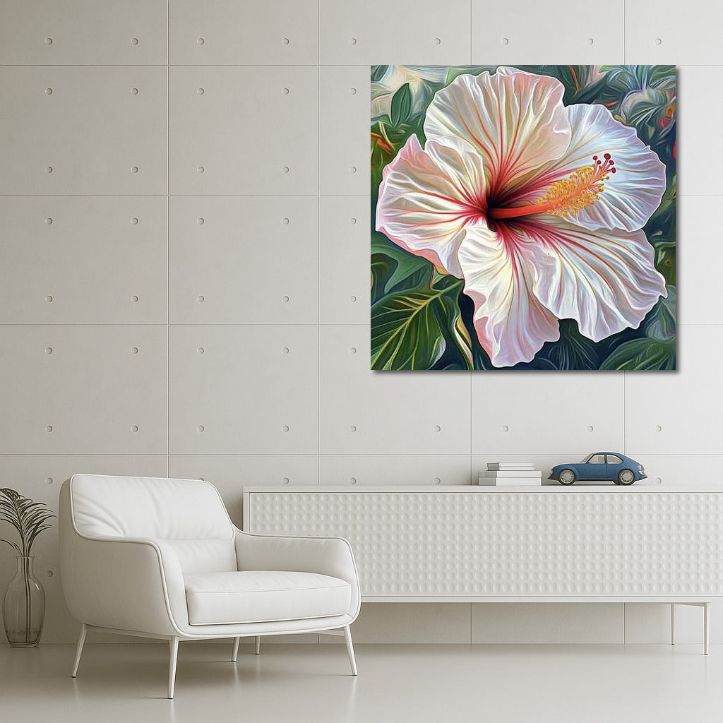 Tropical Hibiscus Pink Charm: Exotic Flower for Interior