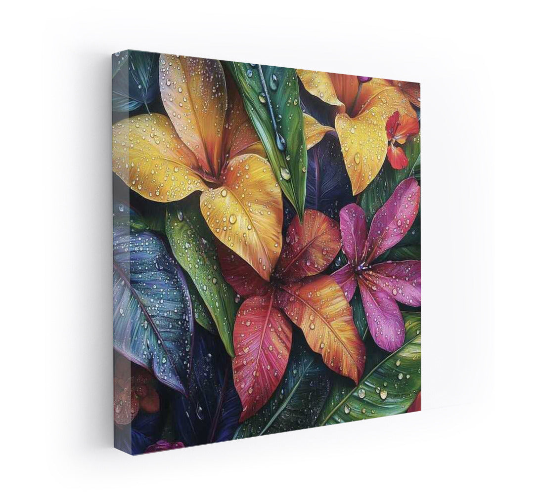 Tropical Symphony: Colorful Lilies and Vibrant Plants