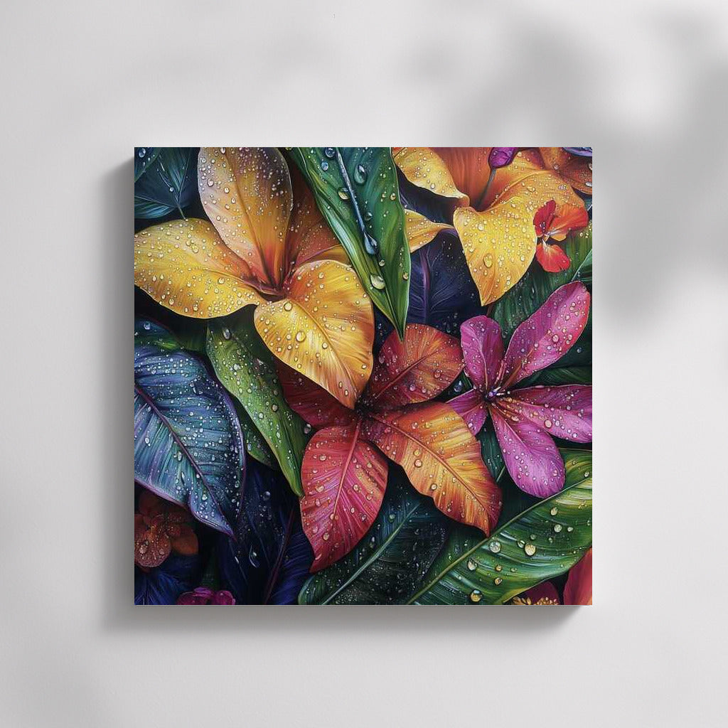 Tropical Symphony: Colorful Lilies and Vibrant Plants