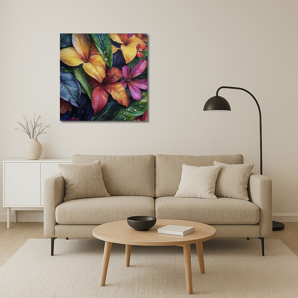 Tropical Symphony: Colorful Lilies and Vibrant Plants