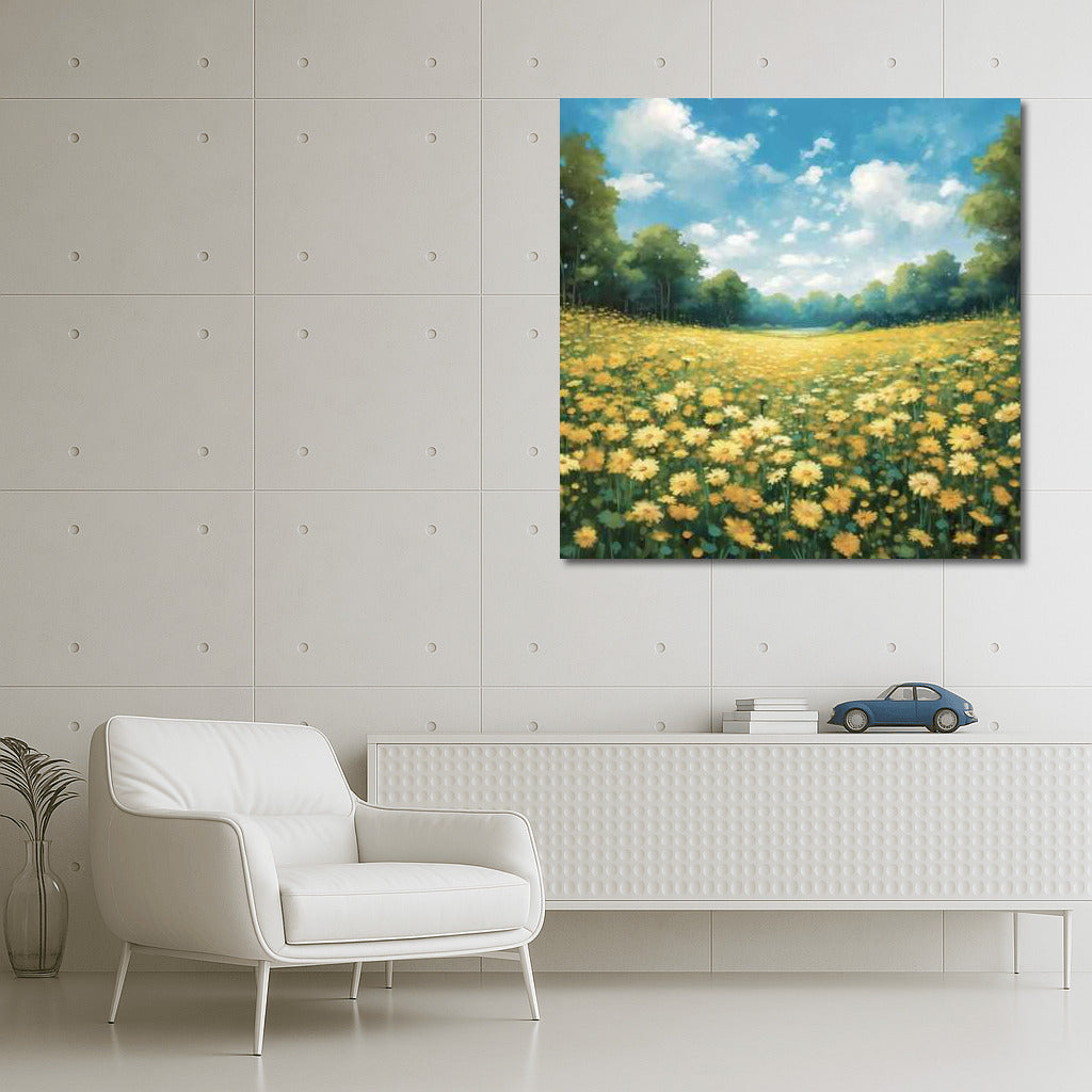 Field Charm: Bright Daisies in a Blooming Field