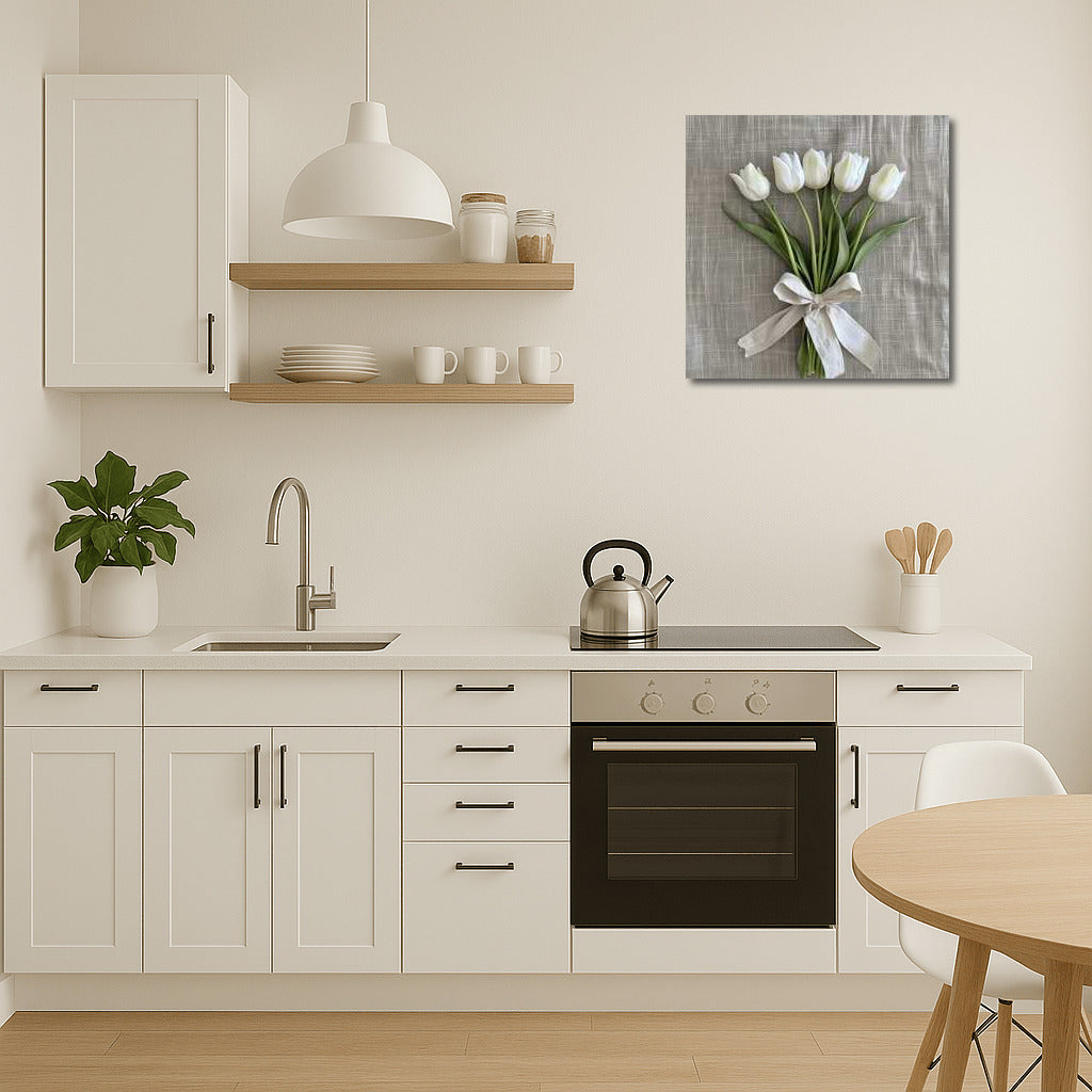 Snow-White Tulips: Triumph Bouquet for Interior