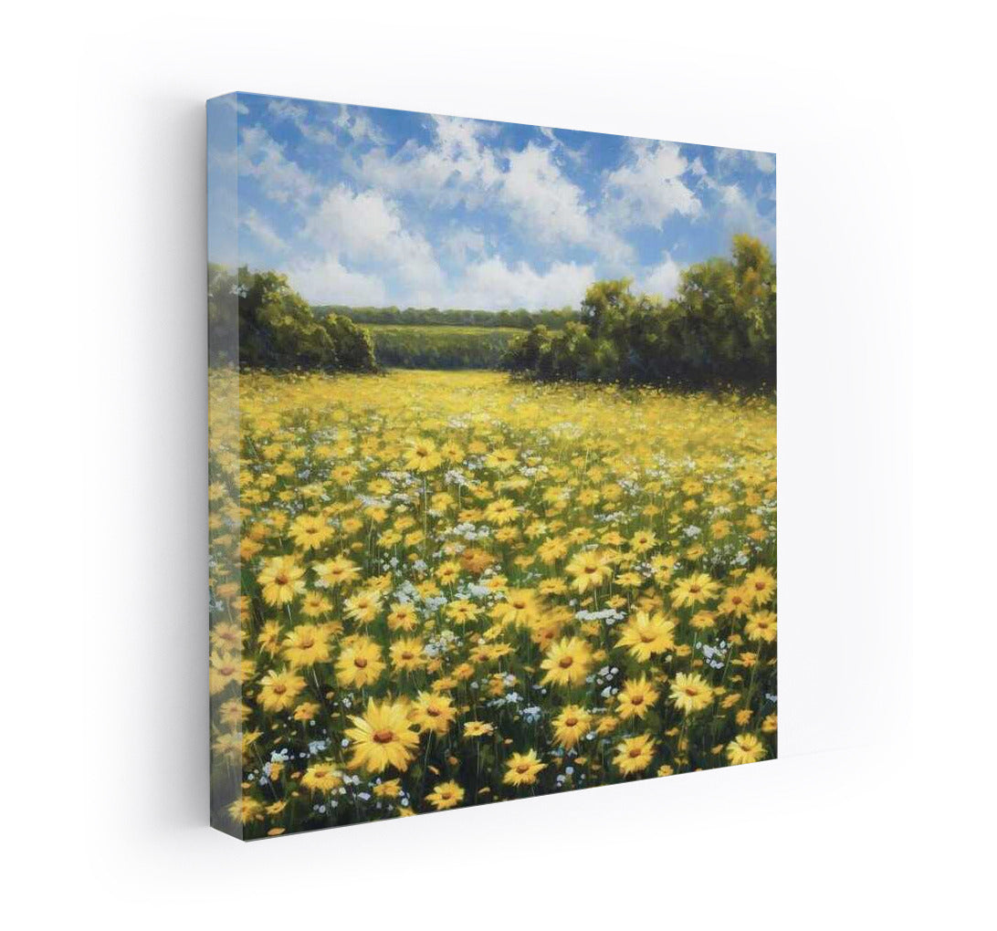 Bright Field of Daisies: Freshness and Beauty of Flowers