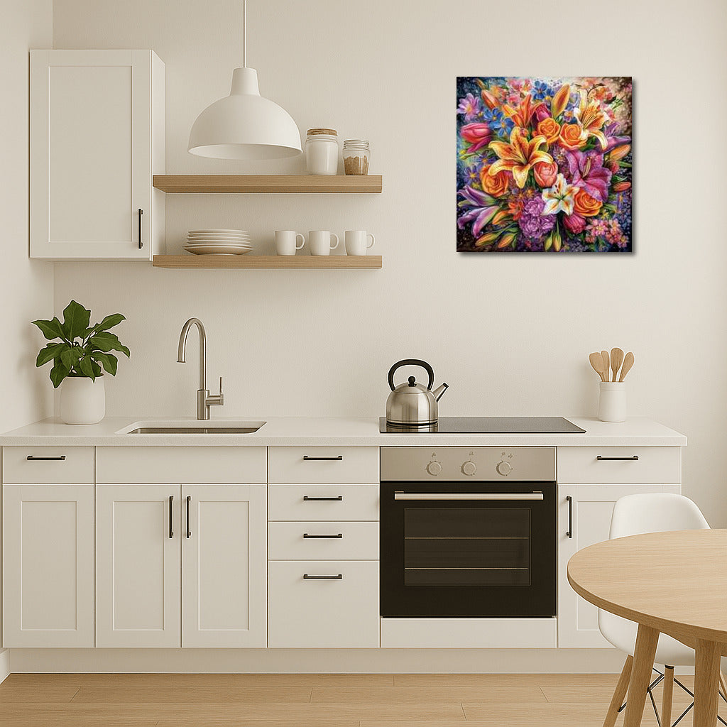 Explosion of Flowers: Bright Bouquet with Lilies and Roses