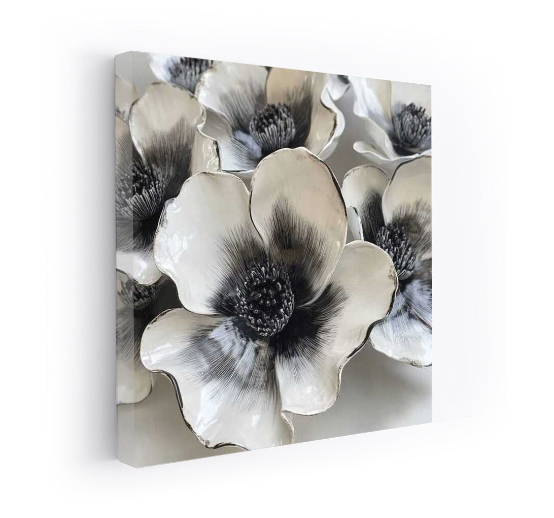 Ceramic Anemones: Black and White Elegance for the Interior