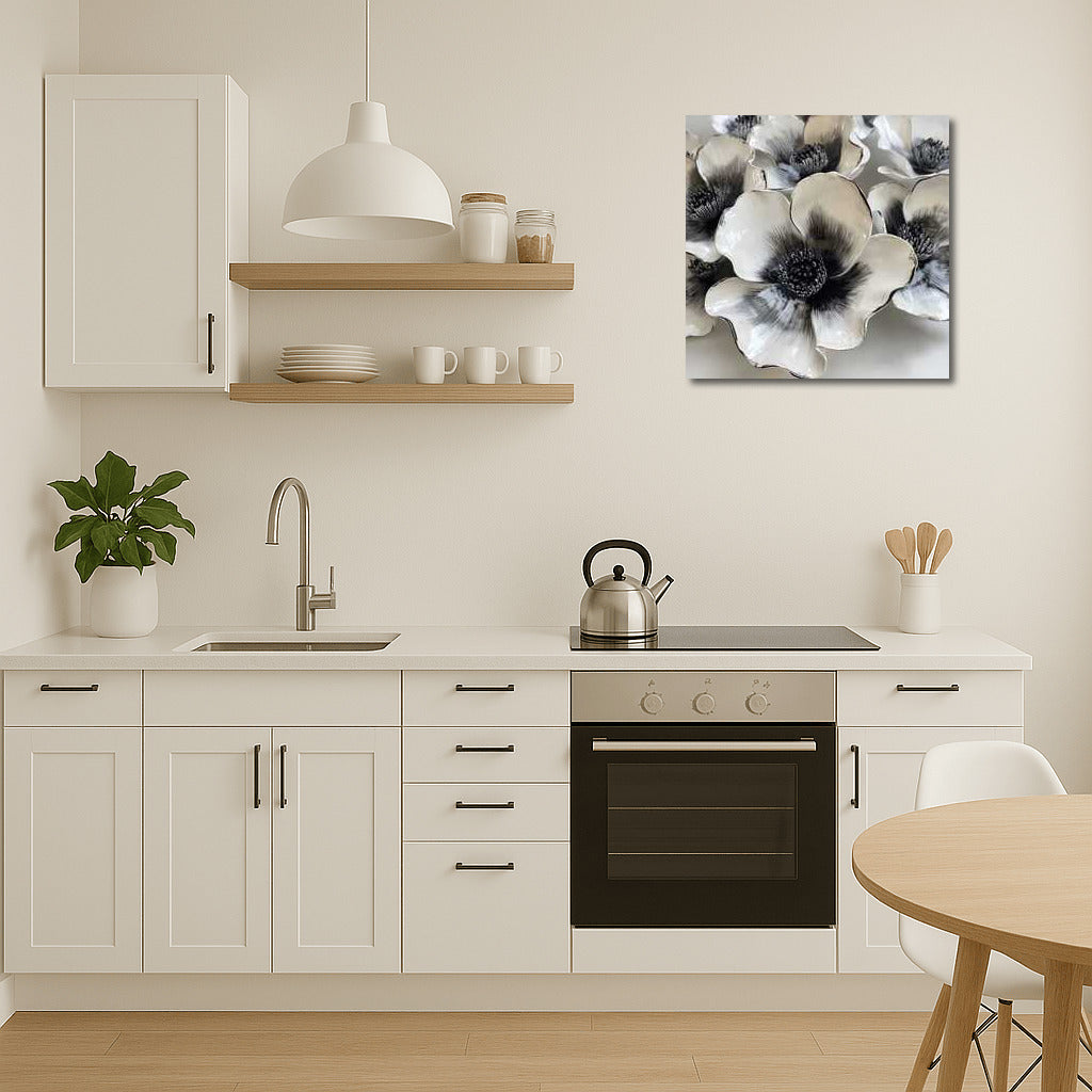 Ceramic Anemones: Black and White Elegance for the Interior