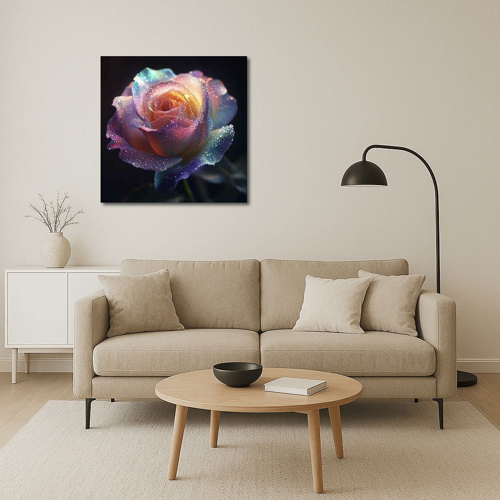 Rainbow Rose: A Swirl of Flowers on Your Wall