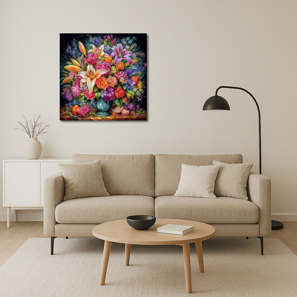 Magic Bouquet: Bright Lilies and Roses for Comfort