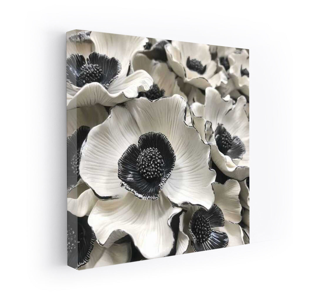 Ceramic Anemones: Black and White Elegance 2