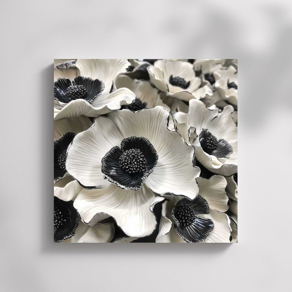 Ceramic Anemones: Black and White Elegance 2