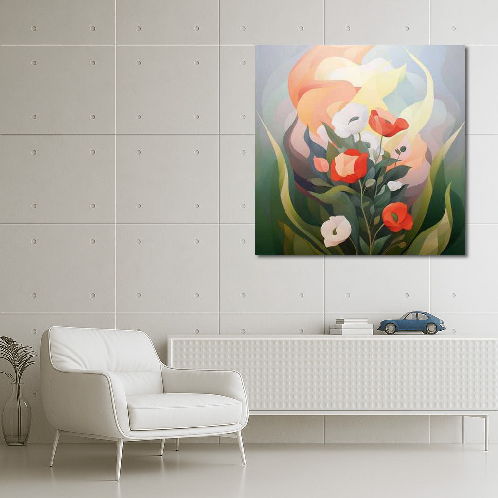 Watercolor Poppy Bouquet: Bright Flowers for Interior