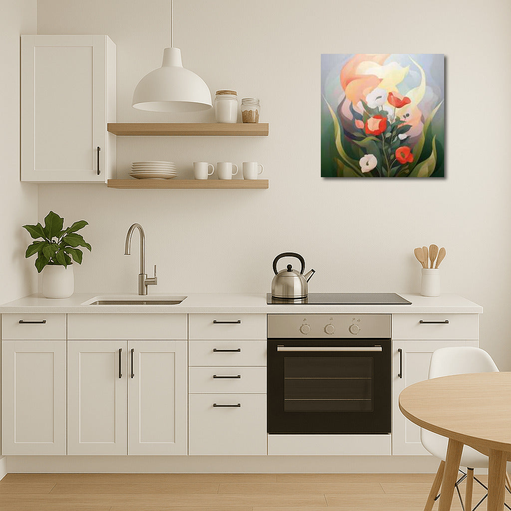 Watercolor Poppy Bouquet: Bright Flowers for Interior
