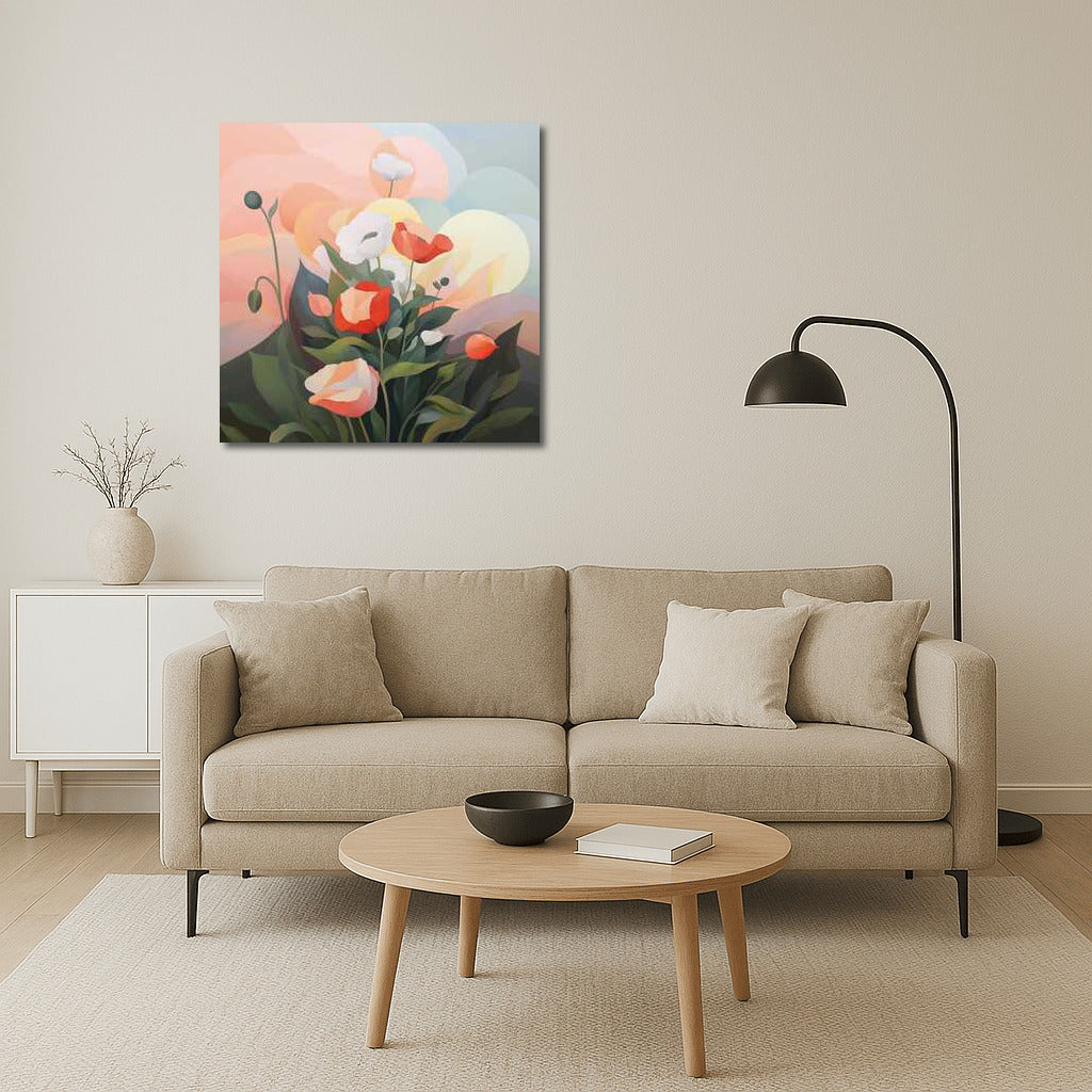 Bouquet of Blooming Poppies: Delicate Floral Design for Comfort and Inspiration