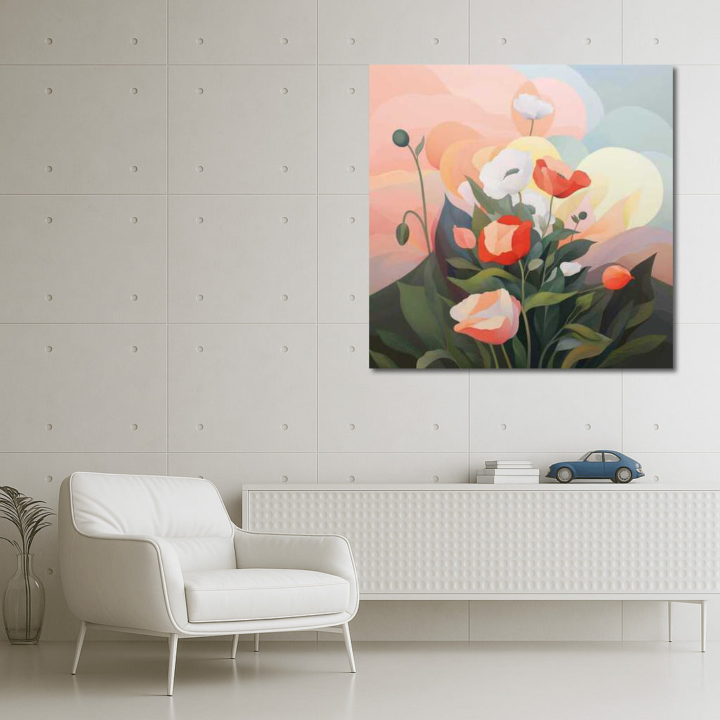 Bouquet of Blooming Poppies: Delicate Floral Design for Comfort and Inspiration