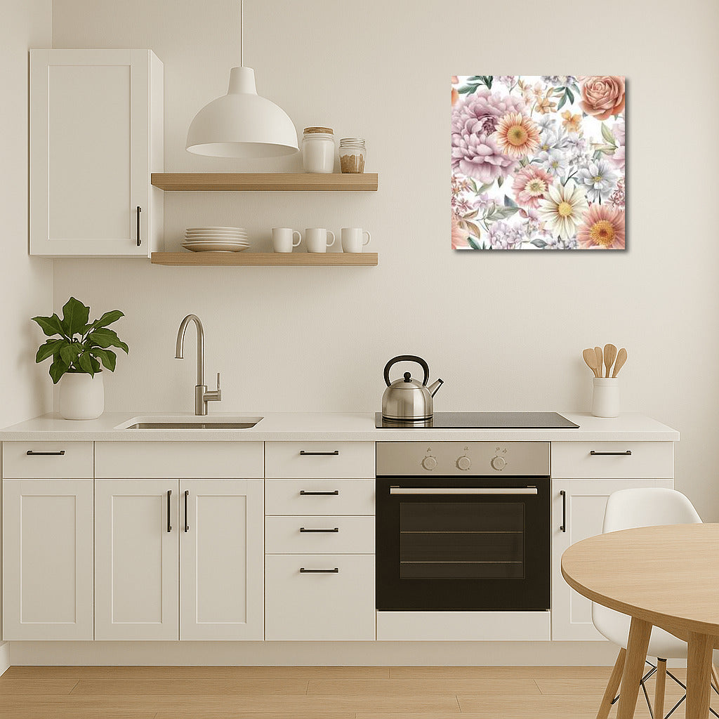 Elegant Floral Pattern with Peonies and Gerberas for Interior