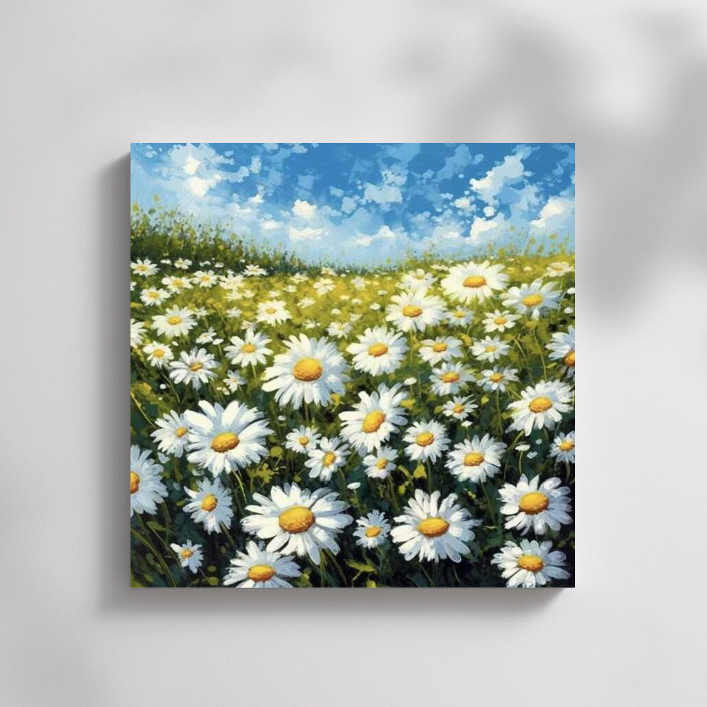 Summer Dance of Daisies: A Field of Flowers Filled with Solar Energy