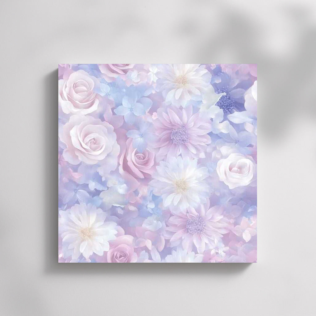 Delicate Roses and Asters: Pastel Floral Ornament