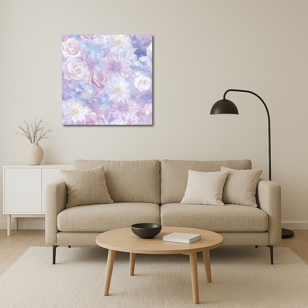 Delicate Roses and Asters: Pastel Floral Ornament