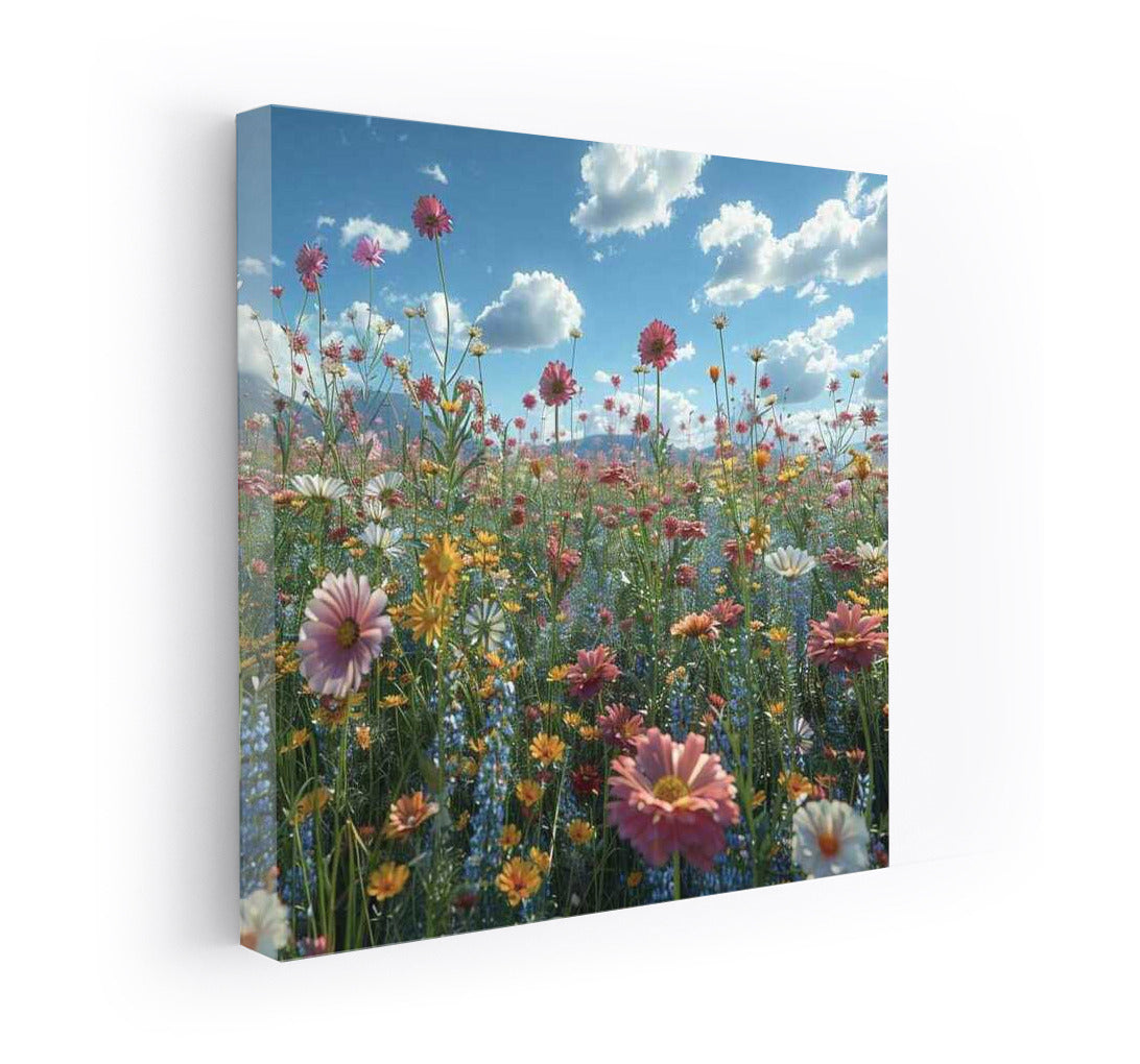 Flower Paradise: Field of Cosmoses and Daisies for the Comfort of Your Home
