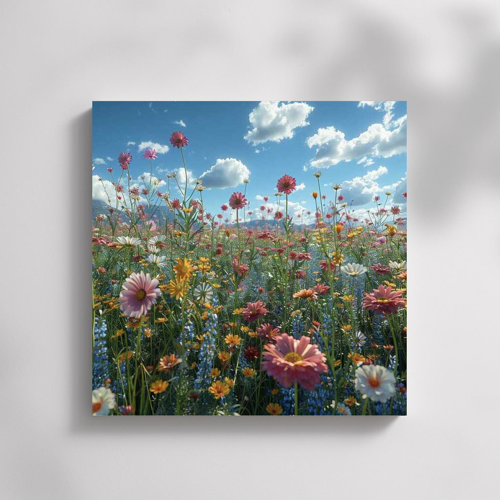 Flower Paradise: Field of Cosmoses and Daisies for the Comfort of Your Home