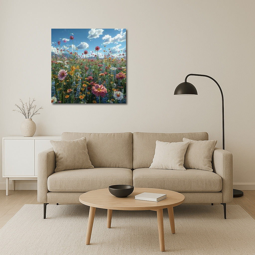 Flower Paradise: Field of Cosmoses and Daisies for the Comfort of Your Home