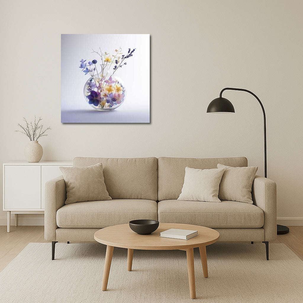 Flowers under glass: Peonies in a vase