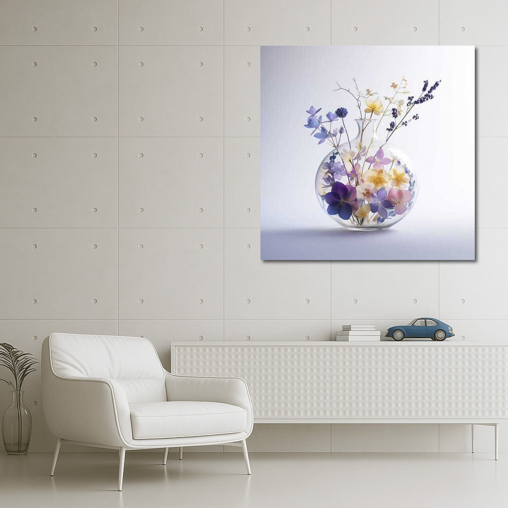 Flowers under glass: Peonies in a vase