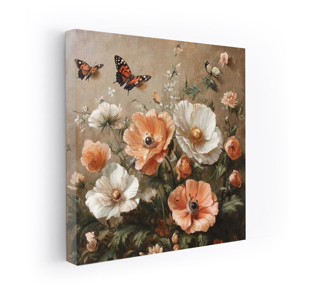 Butterflies Dance Among Peonies: Flower Symphony