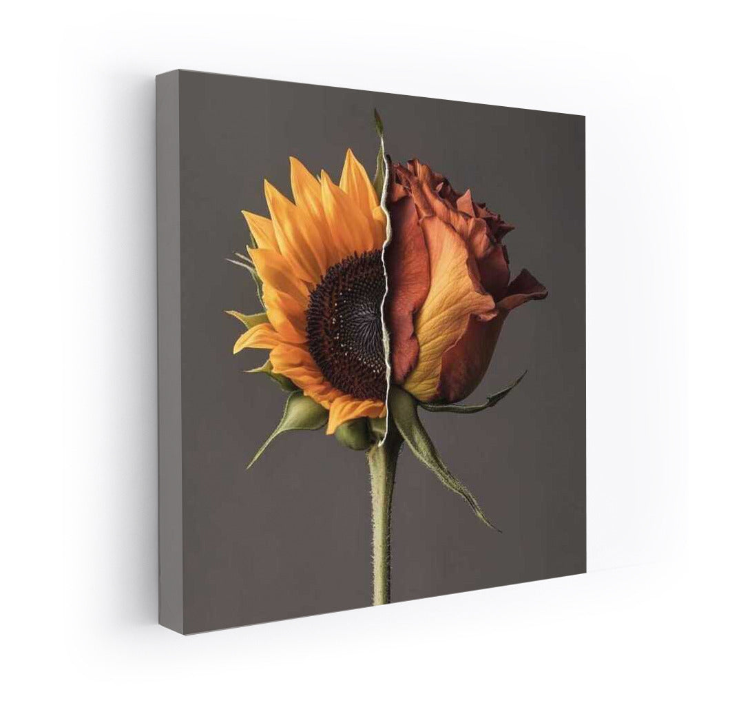 Hybrid Beauty: Half Sunflower and Half Rose