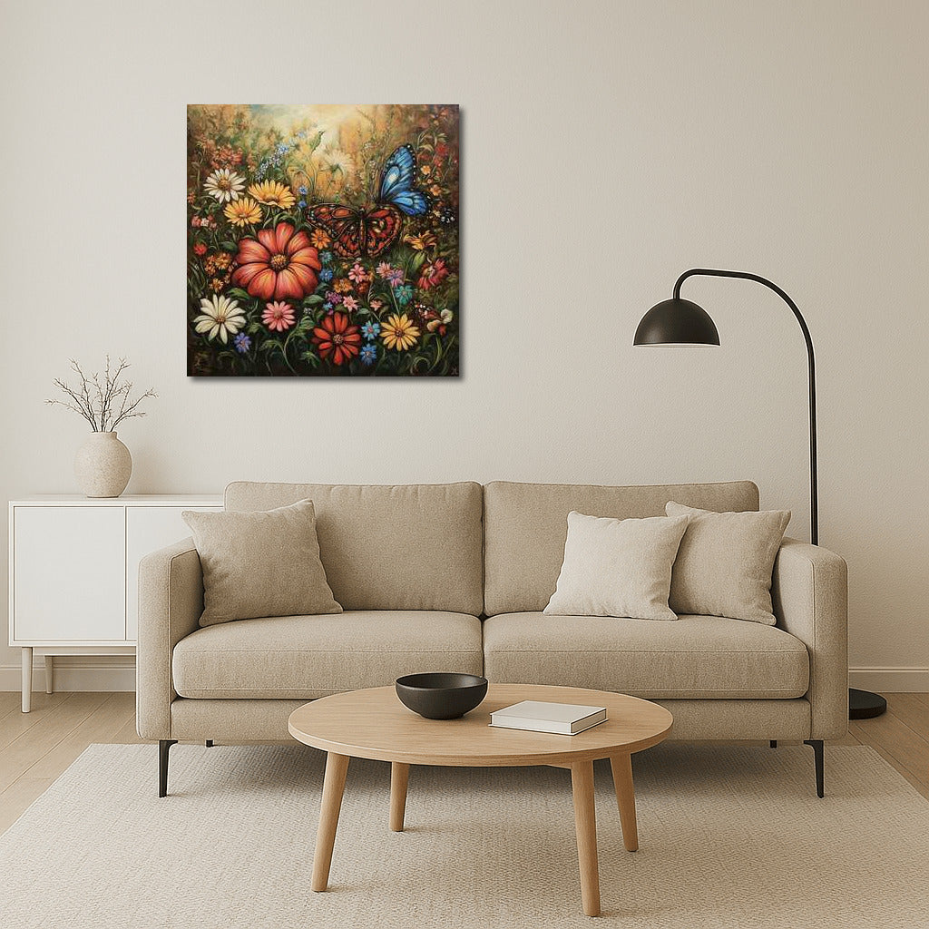 Dance of Butterflies Among Peonies: Floral Harmony