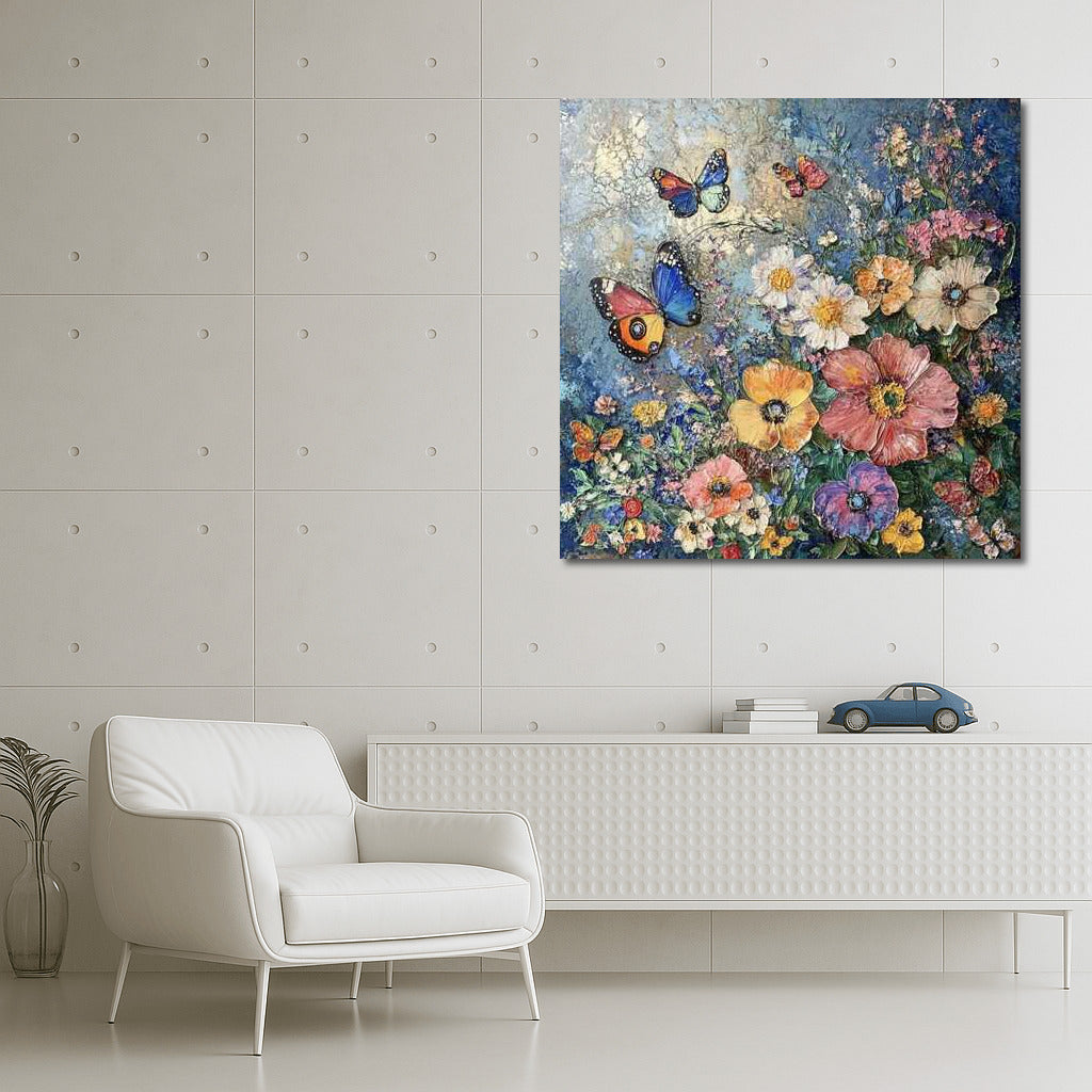 Butterflies Dance Over Peonies: Flower Symphony