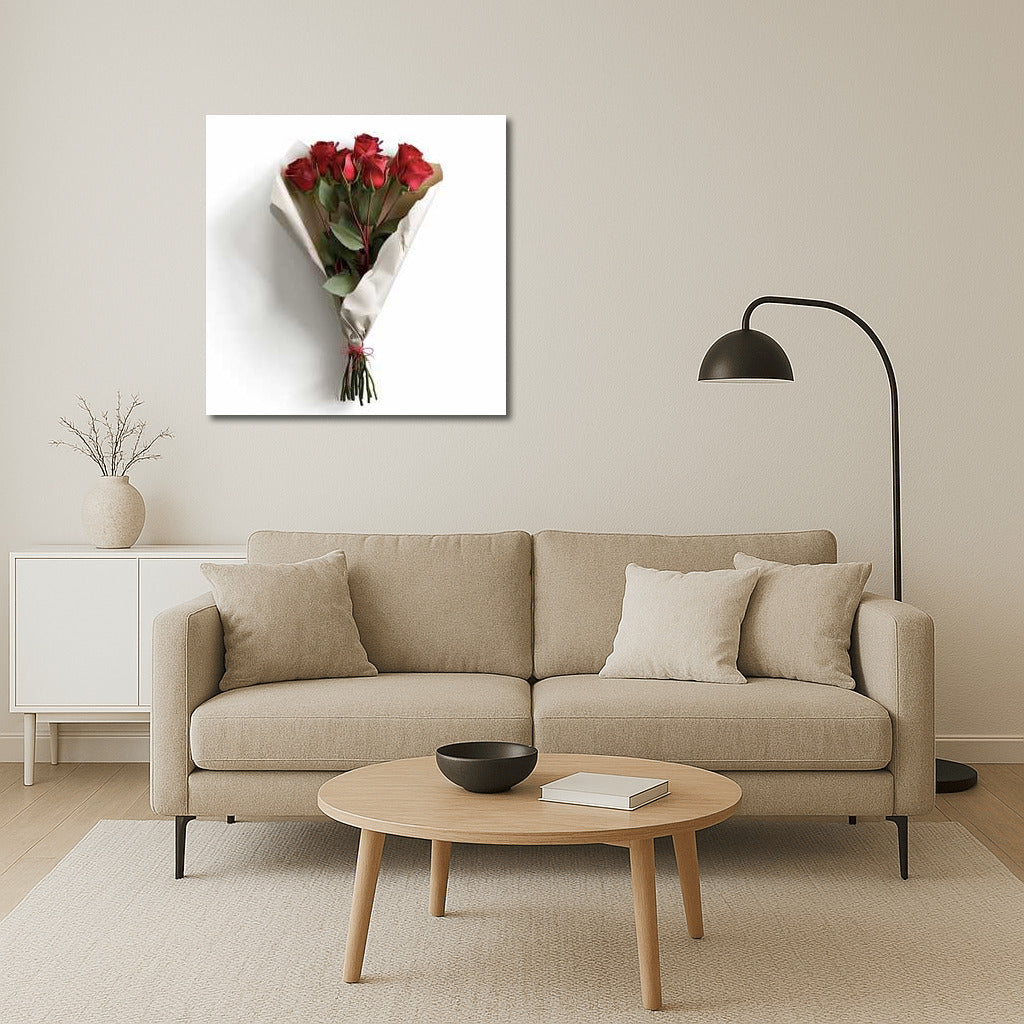 Tea Roses in Scarlet Grace: Romantic Bouquet for Interior