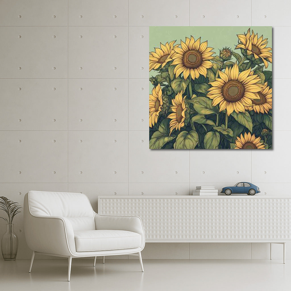 Sunny Sunflowers: Vibrant Illustration by Helianthus