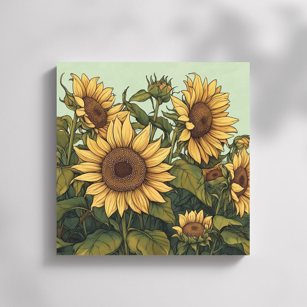 Bright Sunflowers: Helianthus Sunshine Illustration