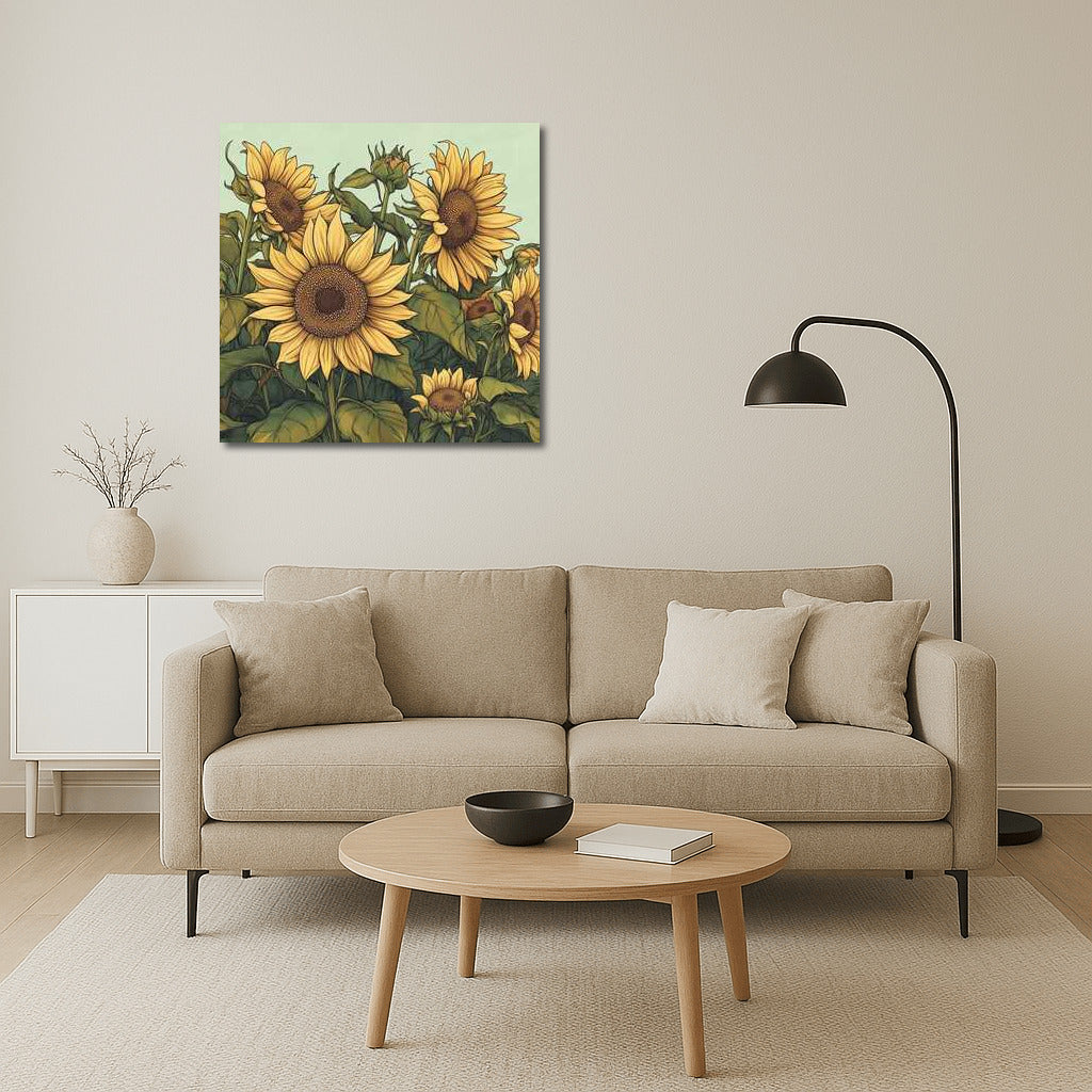 Bright Sunflowers: Helianthus Sunshine Illustration