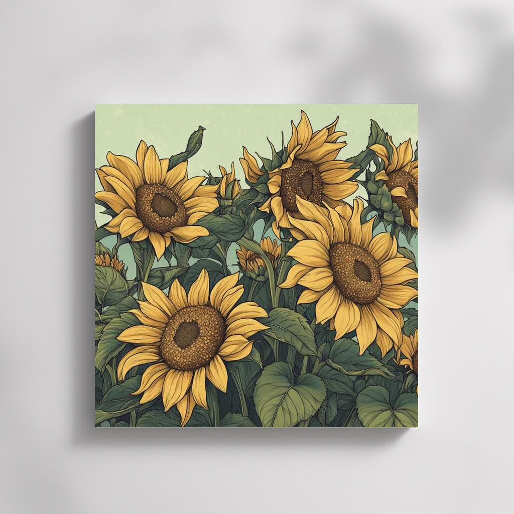 Sunny Sunflowers: Vibrant Illustration by Helianthus