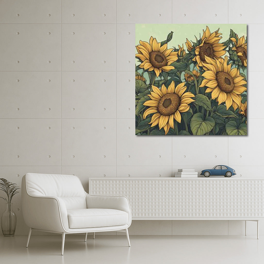 Sunny Sunflowers: Vibrant Illustration by Helianthus