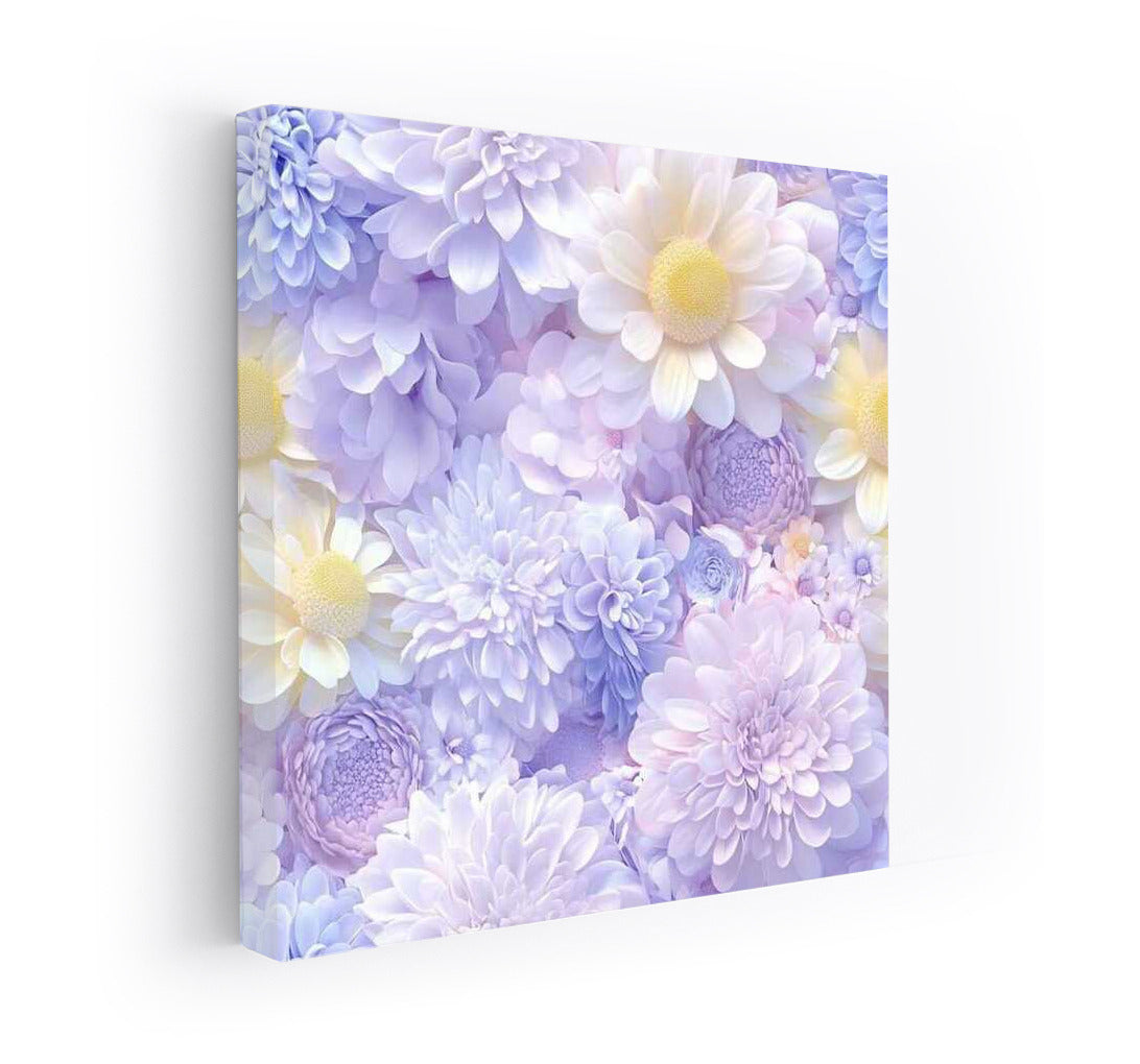 Pastel Chrysanthemums: Beautiful Floral Pattern for Interior