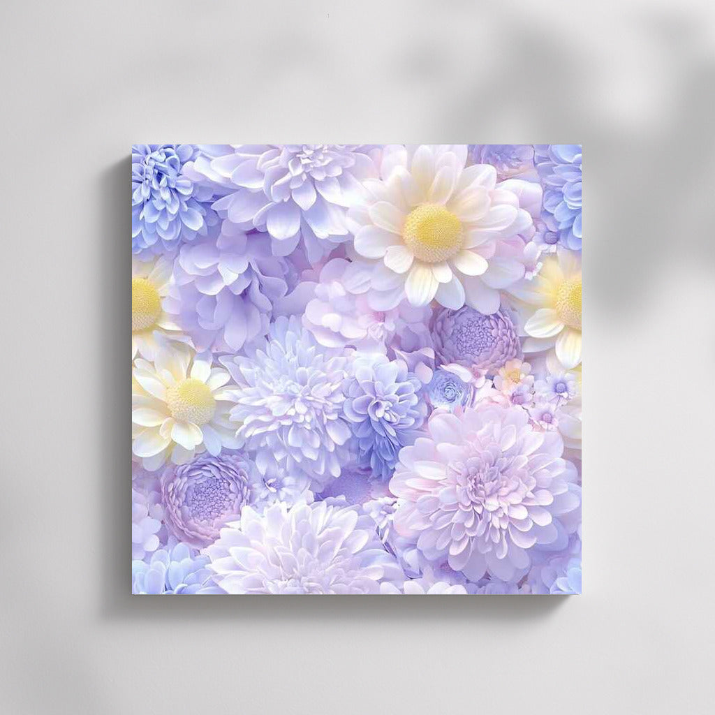 Pastel Chrysanthemums: Beautiful Floral Pattern for Interior