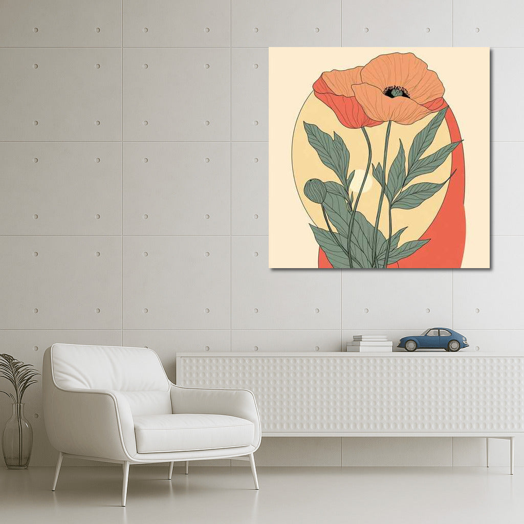 A bouquet of graceful poppies: red royal poppies for harmony and tenderness