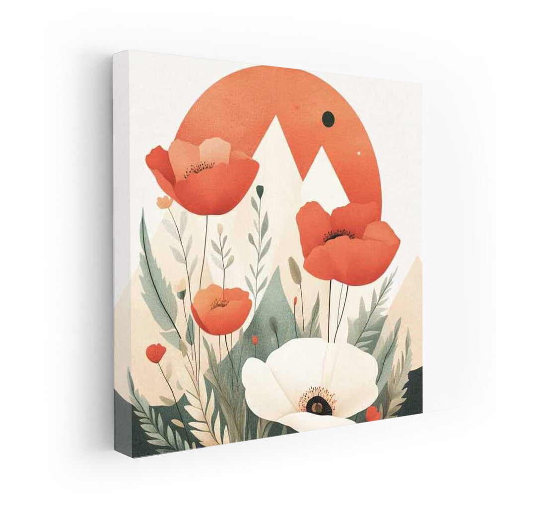 Vibrant Bouquet of Poppies: Elegant Red and White Papavers